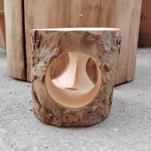 test-立樹柱三孔（Vertical Tree Trunk Hideout with Three Holes）