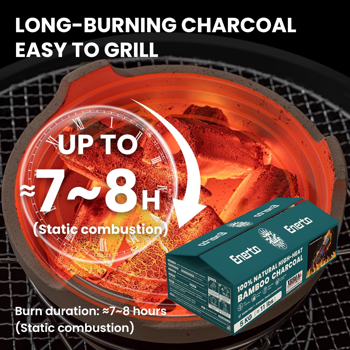 100%natural high-heat bamboo charcoal 5kg（≈11lbs.）