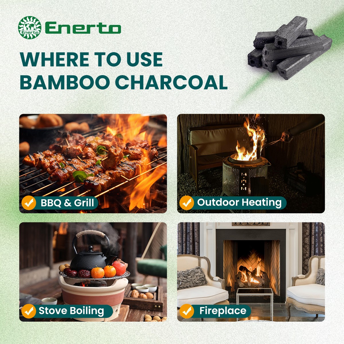 100%natural high-heat bamboo charcoal 5kg（≈11lbs.）